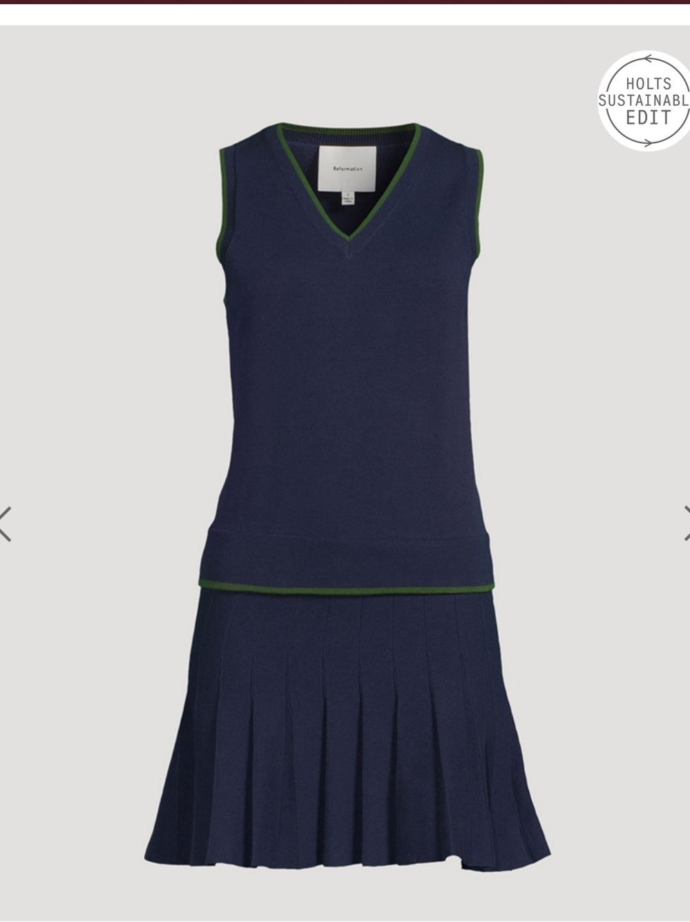 REFORMATION
Blair Sweater Dress. Navy, Grass. Size M. NWOT - Picture 2 of 14